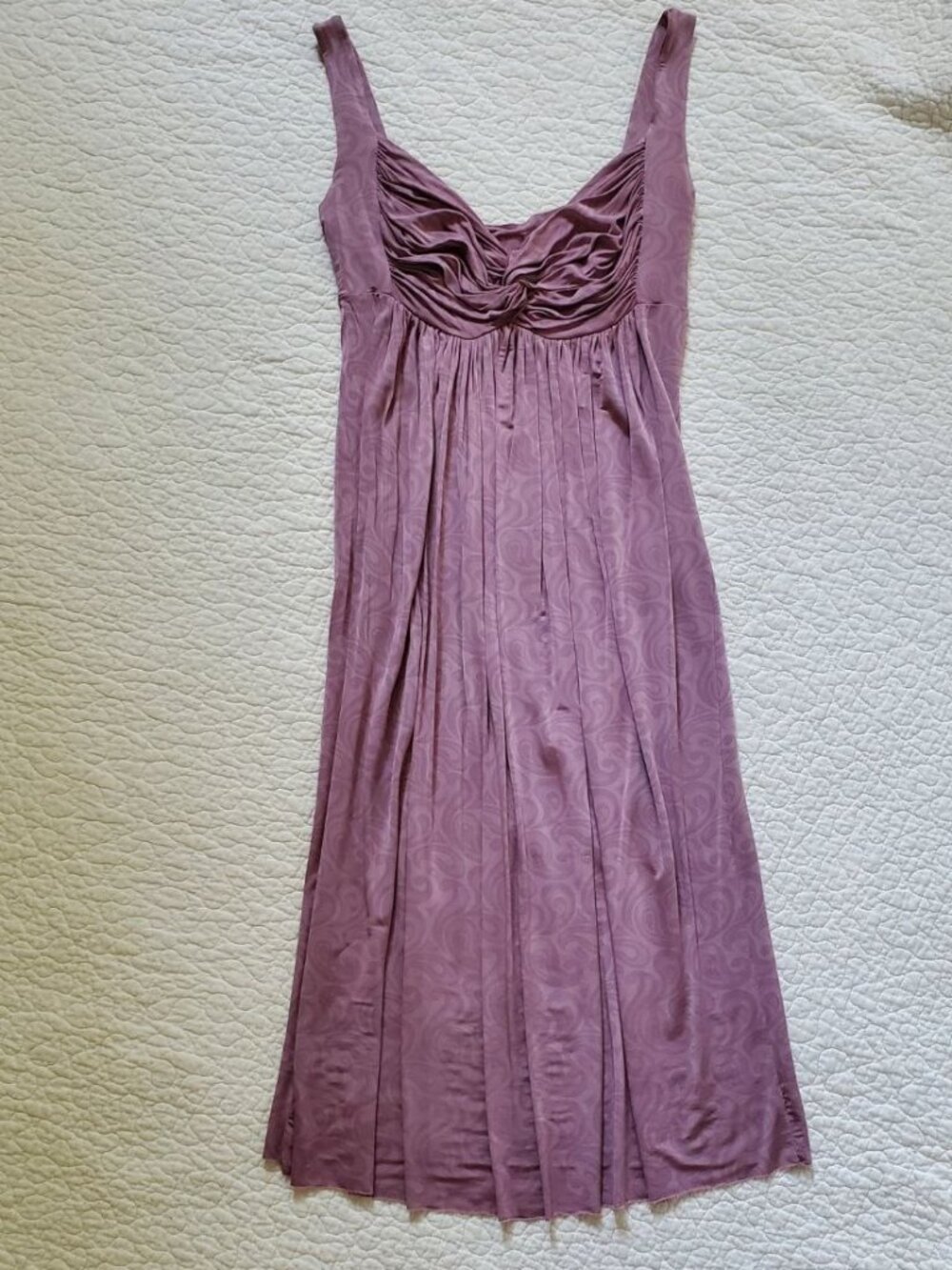 Pink Paisley Stretch Midi Dress Silky Y2K Style